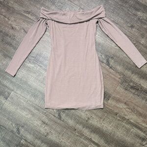 Privacy Please Off-Shoulder blush Dress